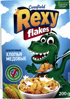 Товарный знак № 42837 «Cornfield Rexy flakes КУКУРУЗНЫЕ ХЛОПЬЯ…»