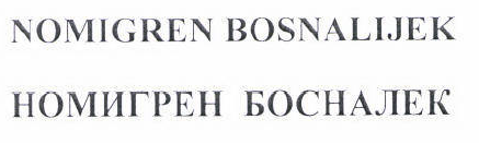 Товарный знак № 42912 «NOMIGREN BOSNALIJEK НОМИГРЕН БОСНАЛЕК»