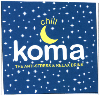 Товарный знак № 47571 «CHILL KOMA THE ANTI-STRESS & RELAX DRINK»