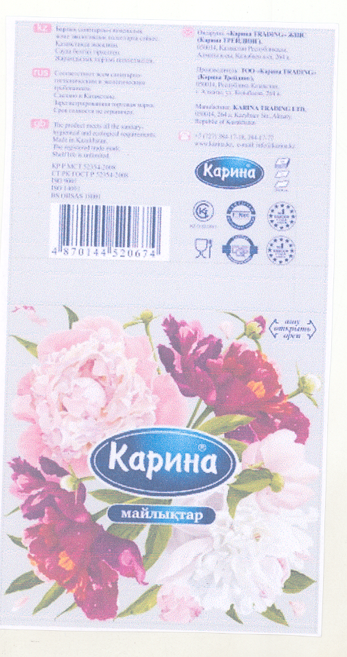 Товарный знак № 49626 «Карина»