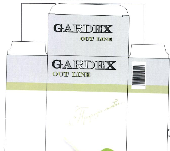 Товарный знак № 54553 «GARDEX OUT LINE ПРИРОДА ЛЮБВИ 12 CONDOM…»