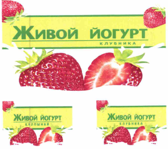 Товарный знак № 63348 «ЖИВОЙ ЙОГУРТ КЛУБНИКА ЖИВОЙ ЙОГУРТ ҚҰЛП…»