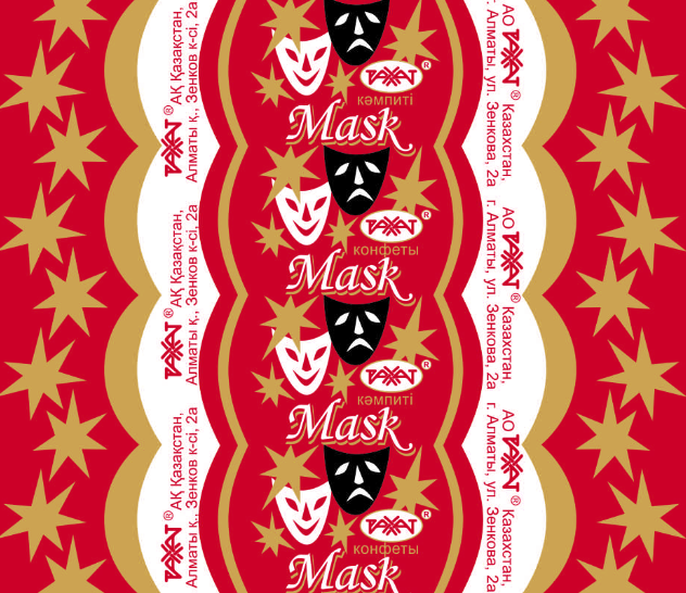 Товарный знак № 67155 «РАХАТ кәмпиті Mask РАХАТ конфеты Mask»