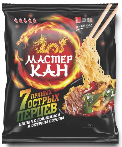 Товарный знак № 74894 «МАСТЕР КАН 7 ПРЯНЫХ ОСТРЫХ ПЕРЦЕВ ЛАПША…»