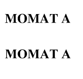 Товарный знак № 75427 «МОМАТ А MOMAT A»
