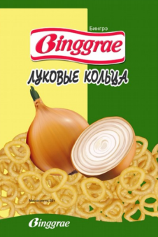 Товарный знак № 80086 «Бингрэ Binggrae ЛУКОВЫЕ КОЛЬЦА Масса не…»