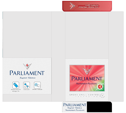 Товарный знак № 93900 «P PARLIAMENT Super Slims Summer Fusion …»