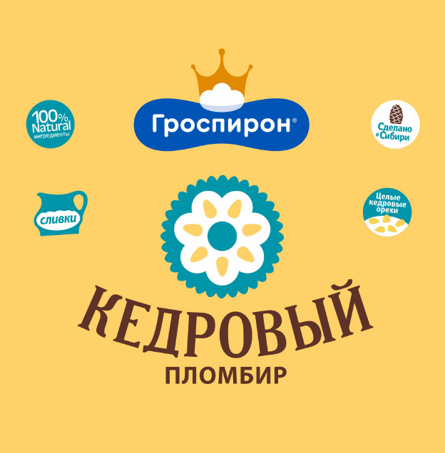 Товарный знак № 111212 «Гроспирон КЕДРОВЫЙ ПЛОМБИР 100% Natural…»