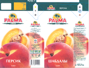 Товарный знак № 20968 «РАLМА JUIСЕ ТЕТRА РАК ПЕРСИК ШАБДАЛЫ»