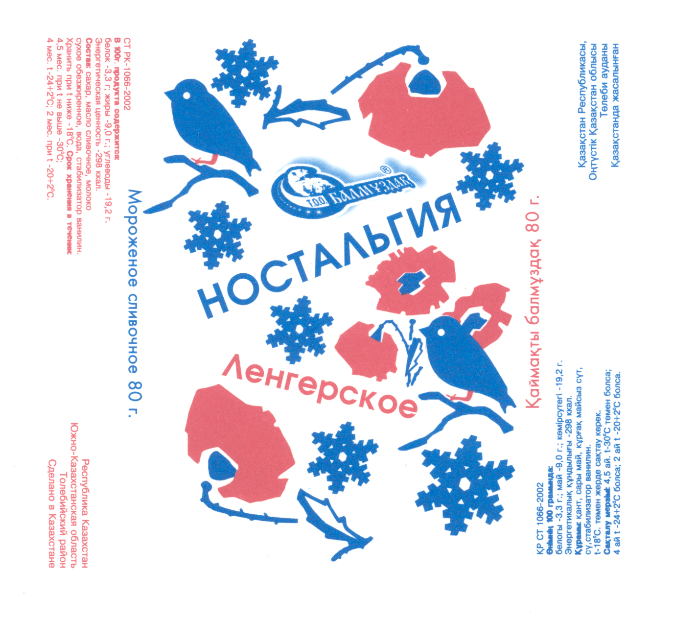 Товарный знак № 21813 «НОСТАЛЬГИЯ ЛЕНГЕРСКОЕ»